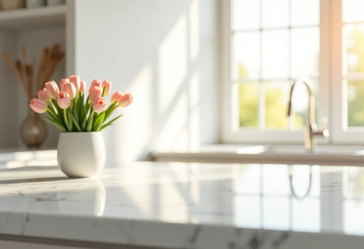 Bancada de porcelanato moderna e elegante.