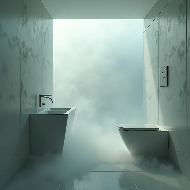 Banheiro abafado e sem ventilação.