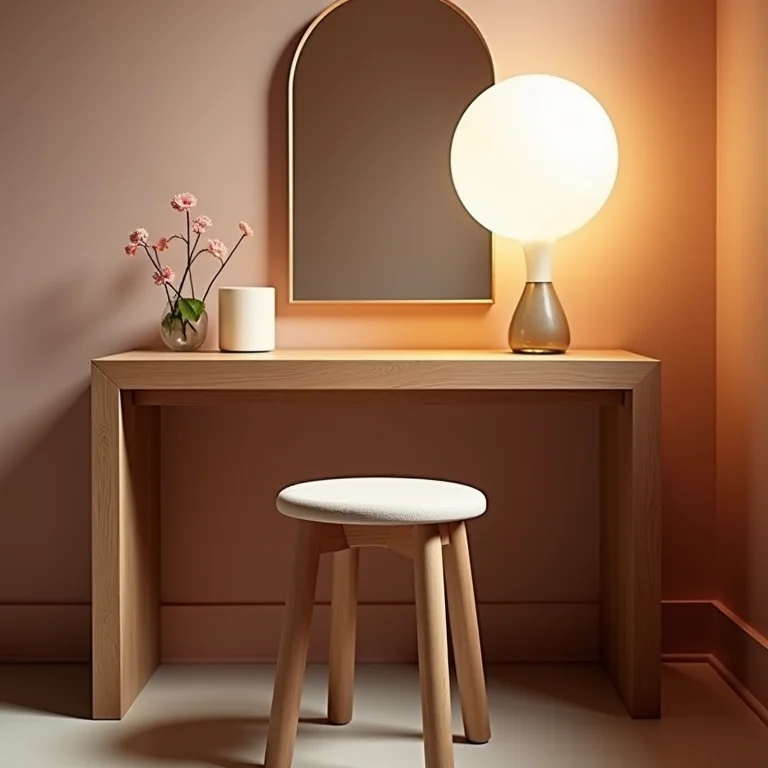 Banqueta desconfortável em um estúdio de maquiagem