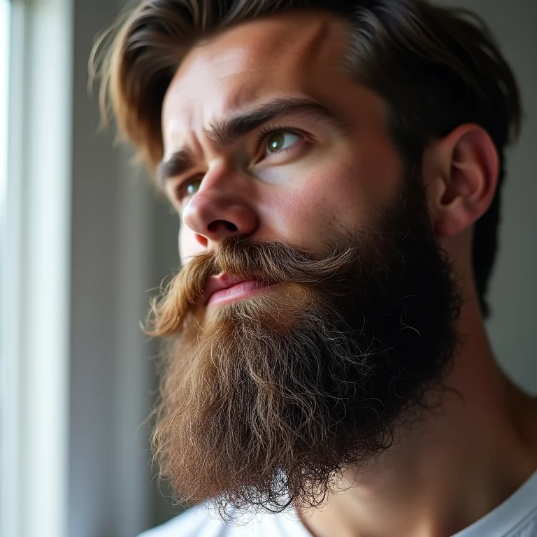 Barba sem pentear e com nós