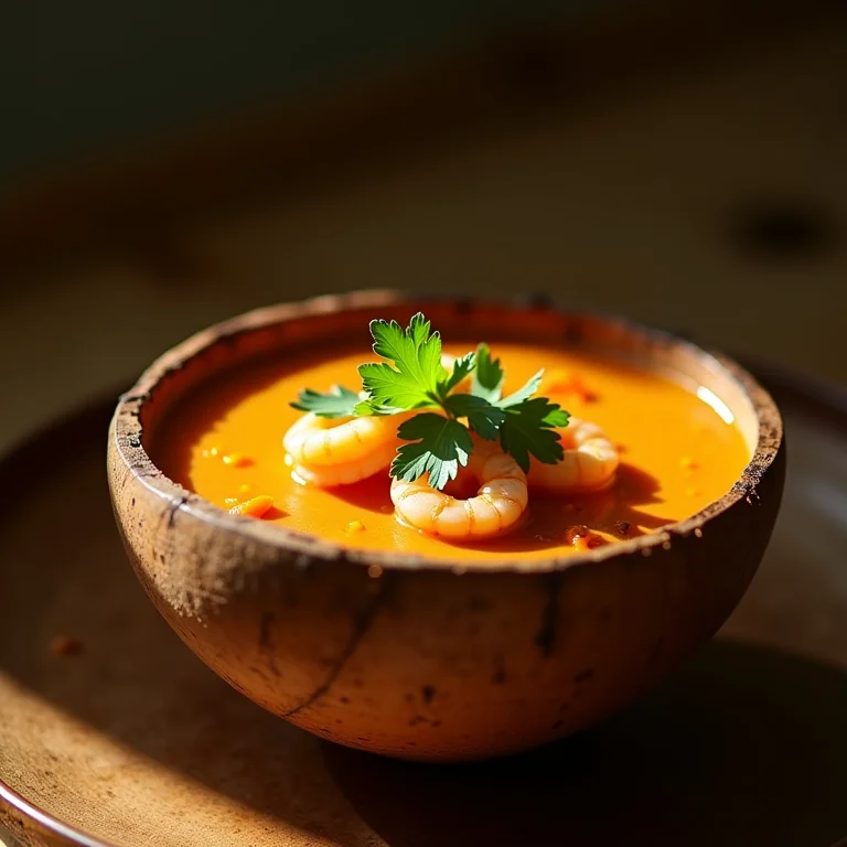 Bobó de Camarão servido em coco