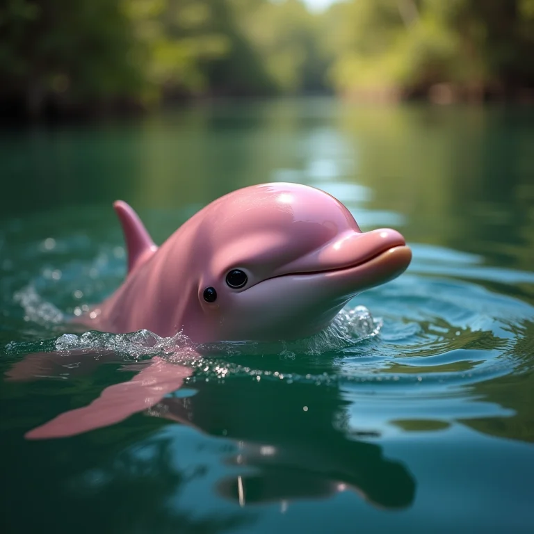 Boto-cor-de-rosa nadando