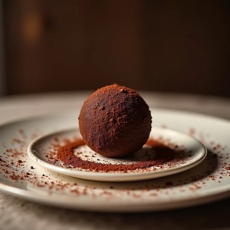 Brigadeiro decorado em prato elegante