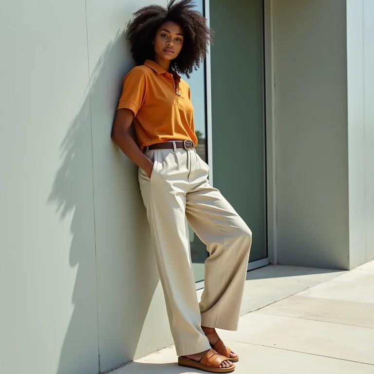 Calças de alfaiataria e tamanco plataforma: elegância moderna