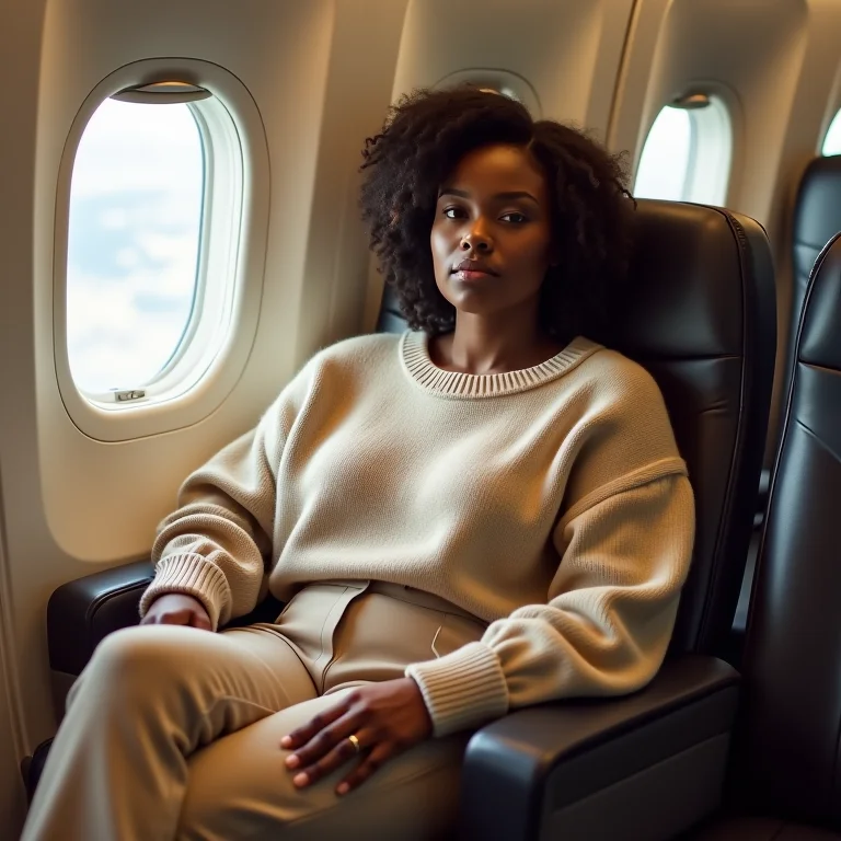 Calças folgadas e confortáveis para viajar.