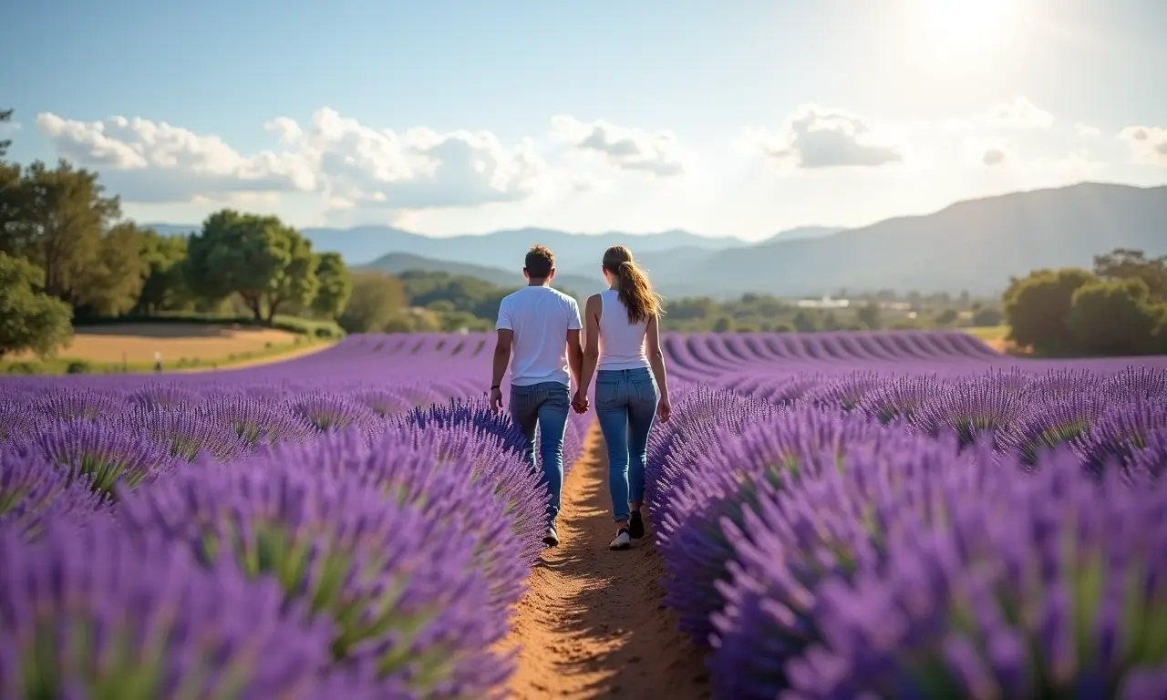 Campo de lavanda no Lavandário de Santo Antônio do Pinhal.
