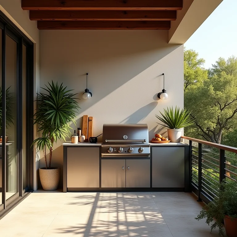 Cantinho do churrasco funcional em varanda gourmet