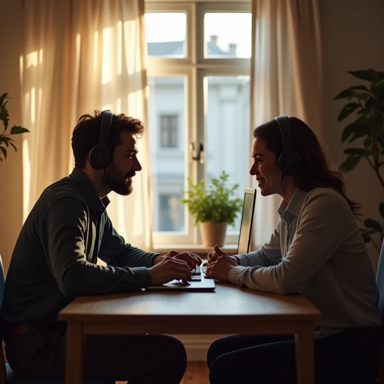 Casal trabalhando em home office compartilhado com sucesso