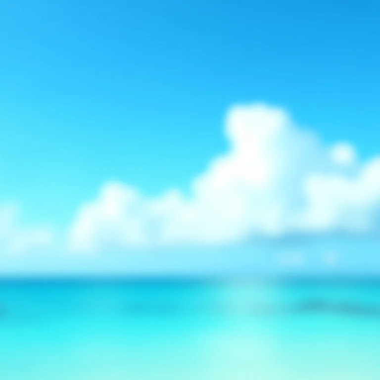 Céu azul e mar calmo em São Miguel dos Milagres.