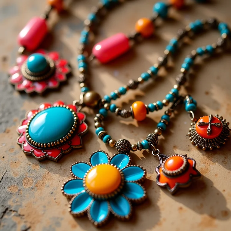 Close-up de acessórios criativos e coloridos.