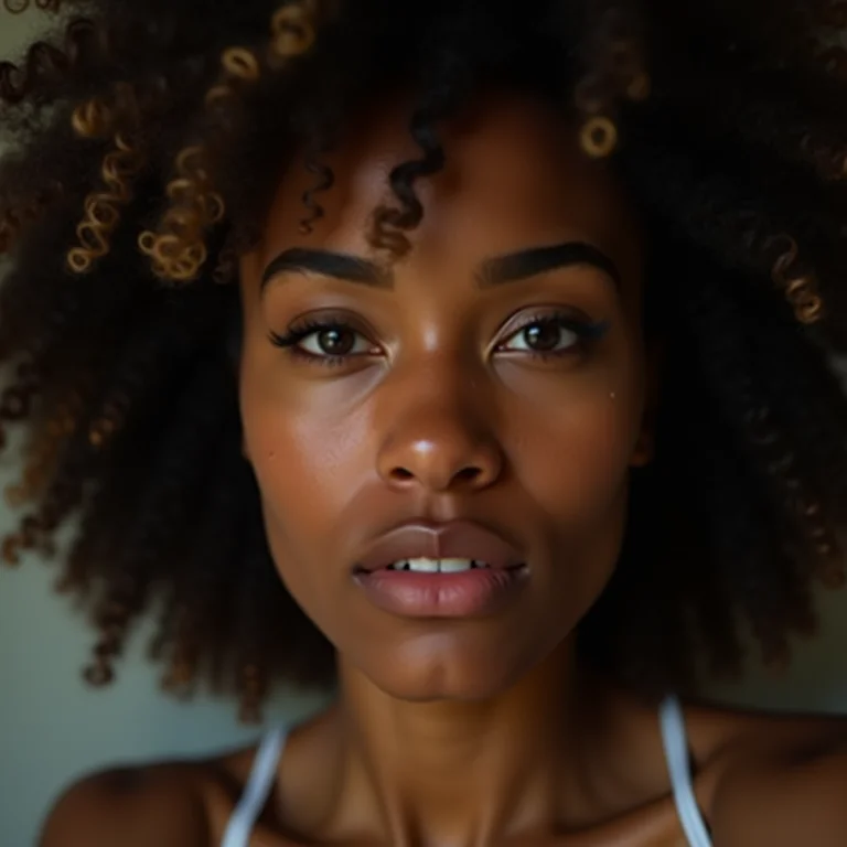 Close-up de olhos irritados e cílios fracos