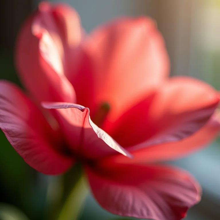 Close-up de uma flor Middlemist's Red.