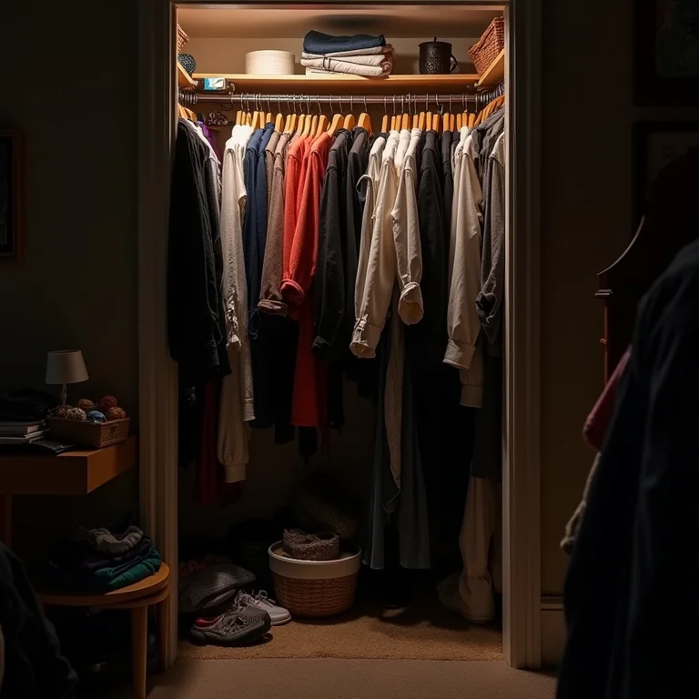 Closet desorganizado e pequeno, sem planejamento