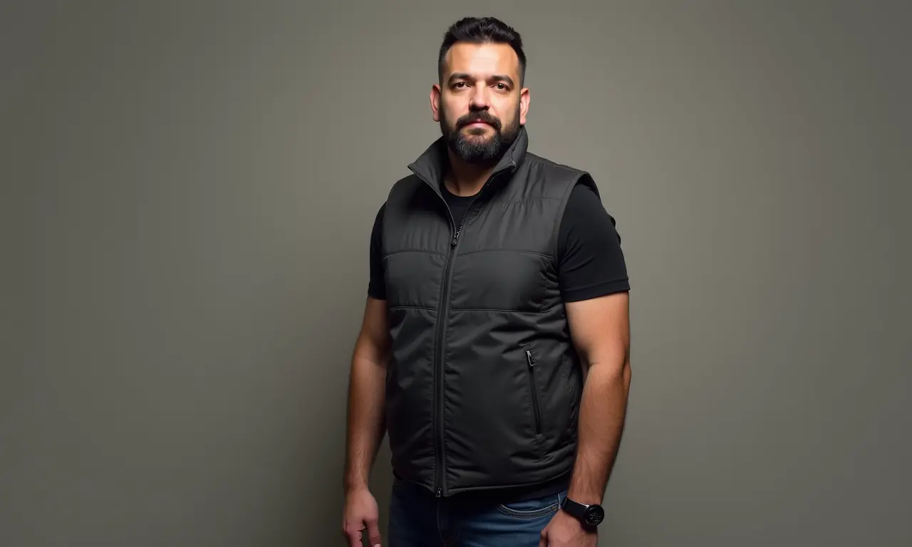 Colete alonga a silhueta: homem alto confiante.