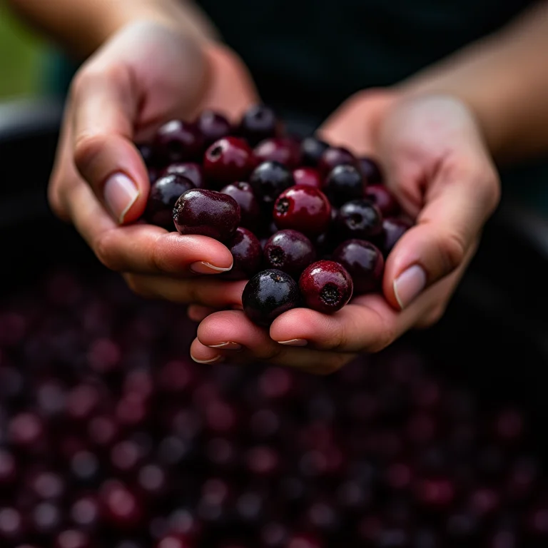 Colheita de açaí: principal atividade econômica da região