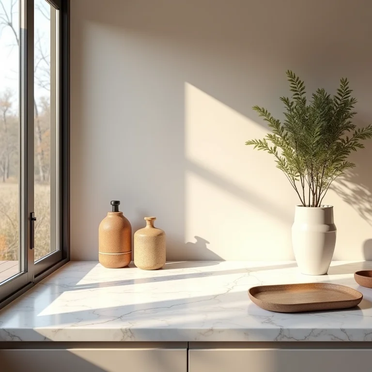 Combinação de cores e texturas na cozinha