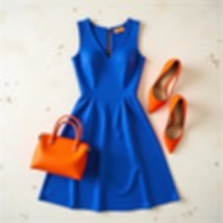 Combinação sofisticada de laranja e azul cobalto