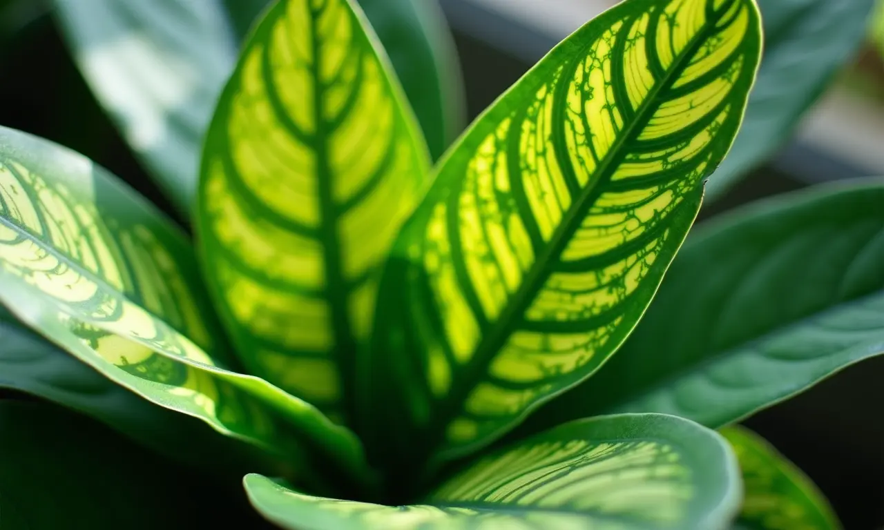 Comigo-Ninguém-Pode exibindo suas folhas exuberantes e padrões únicos.