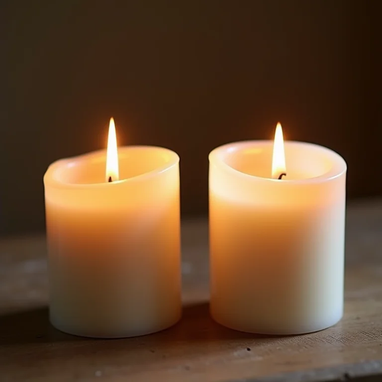 Comparação de pavio de algodão e madeira para velas