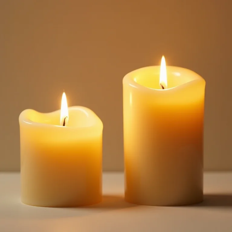 Comparativo entre velas de cera natural e parafina