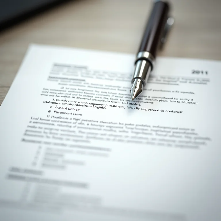 Contrato de parceria com caneta.