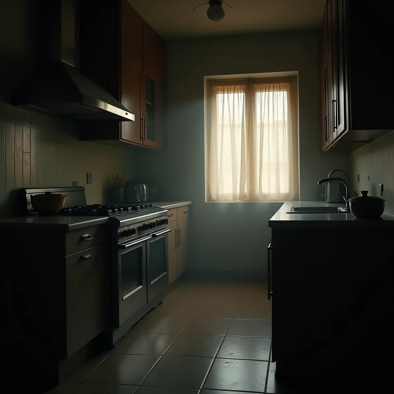 Cozinha americana com iluminação inadequada