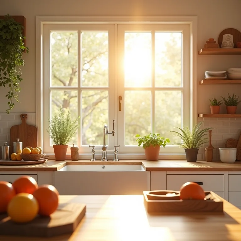 Cozinha com iluminação natural abundante