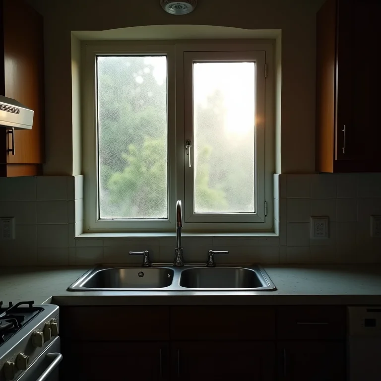 Cozinha com ventilação inadequada, mostrando um ambiente abafado