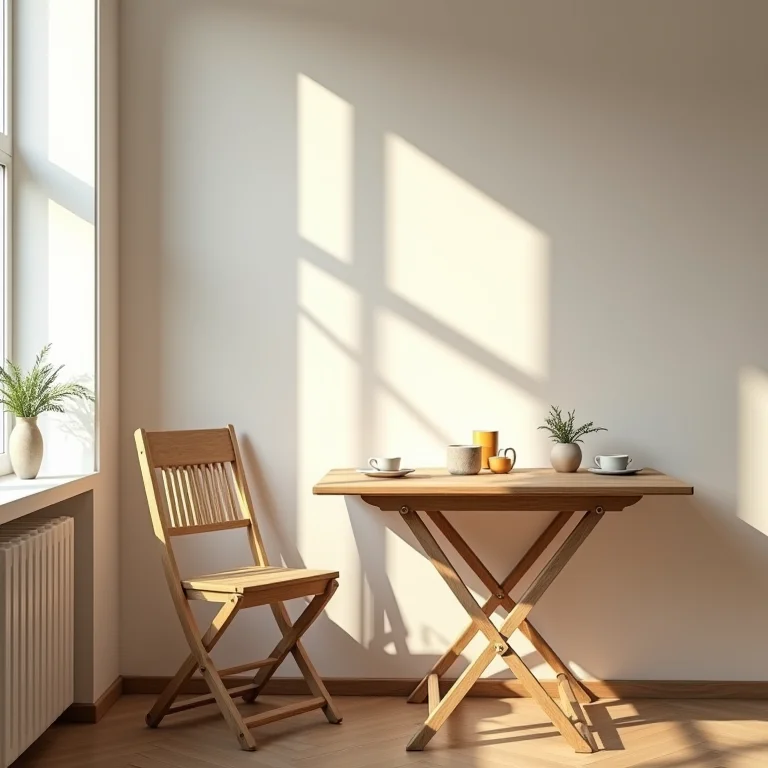 Cozinha compacta com mesa dobrável