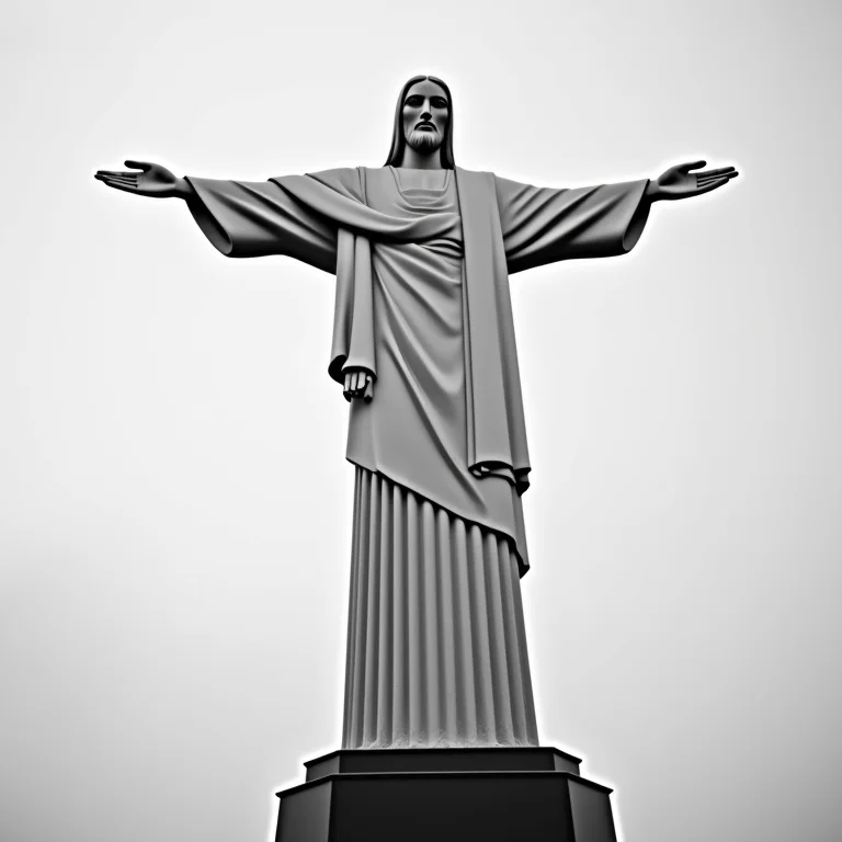 Cristo Redentor em preto e branco
