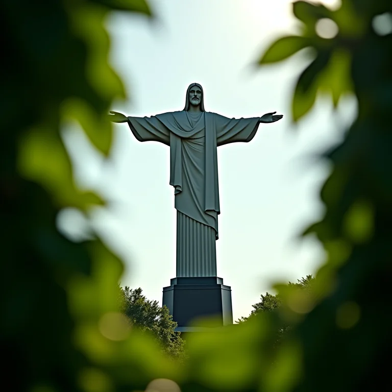 Cristo Redentor emoldurado pela natureza exuberante do Rio de Janeiro