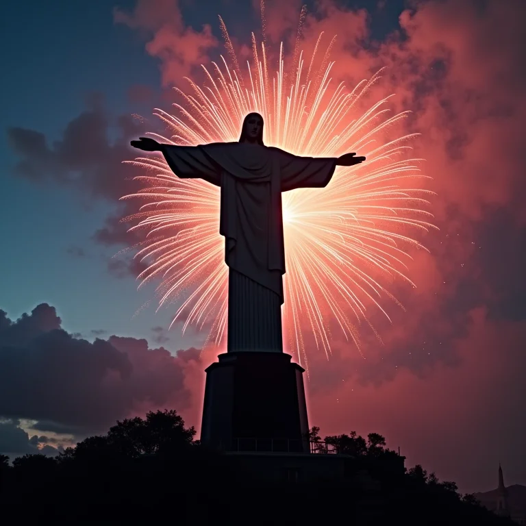 Cristo Redentor no Réveillon do Rio