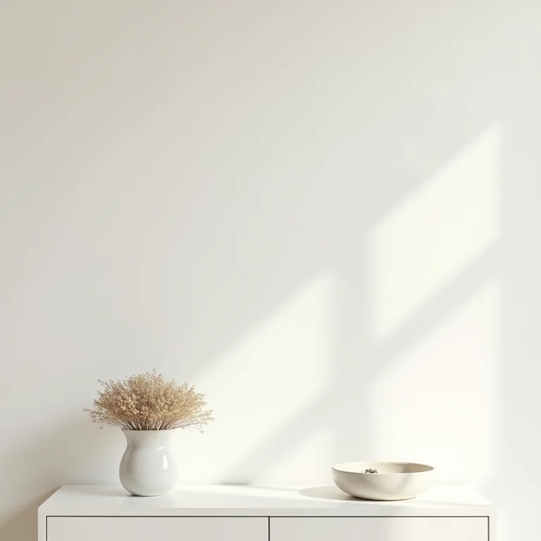 Decoração minimalista para entrada de casa com poucos objetos.