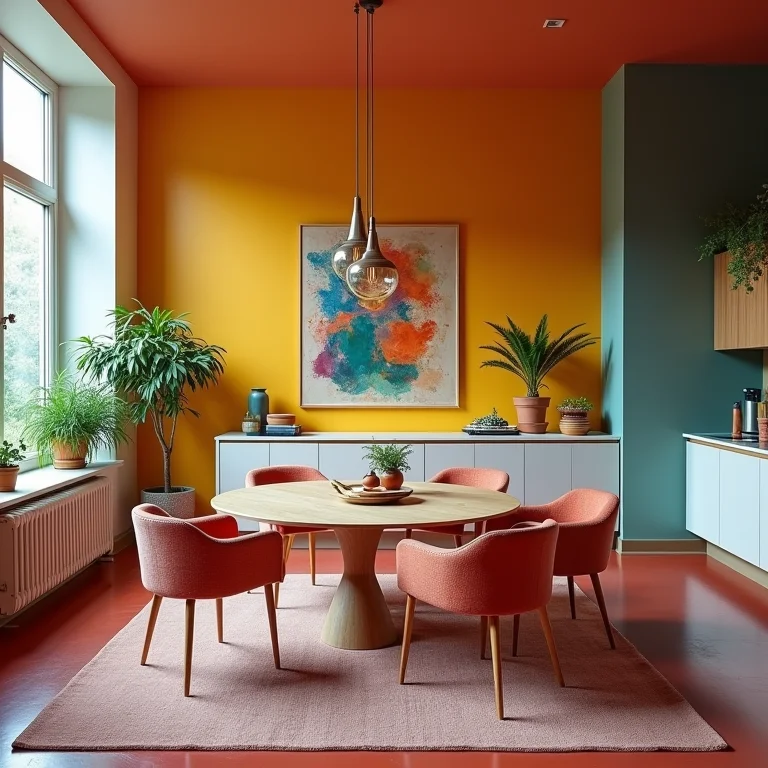 Decoração sem harmonia na sala de jantar e cozinha integradas