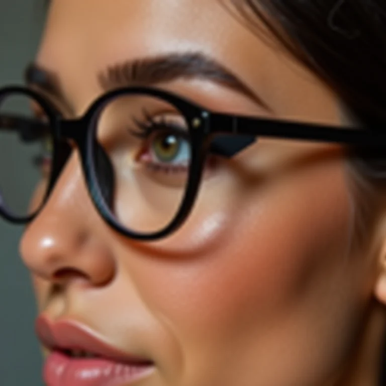 Delineado estratégico para equilibrar o tamanho dos olhos com óculos