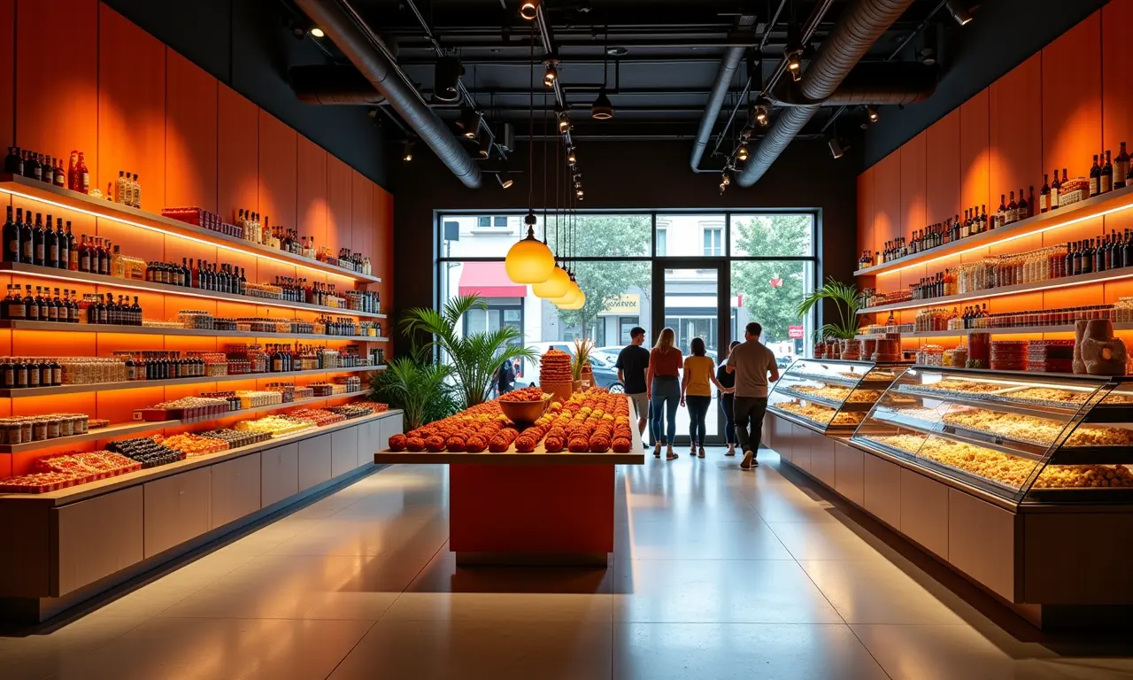 Design moderno e minimalista na loja Spicy.