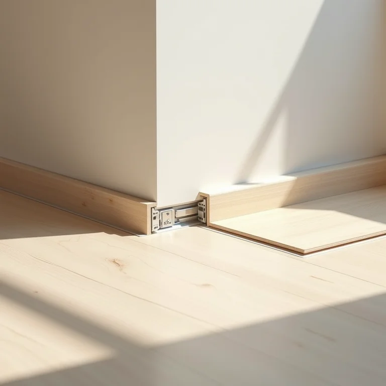 Detalhe da instalação de piso vinílico clicado