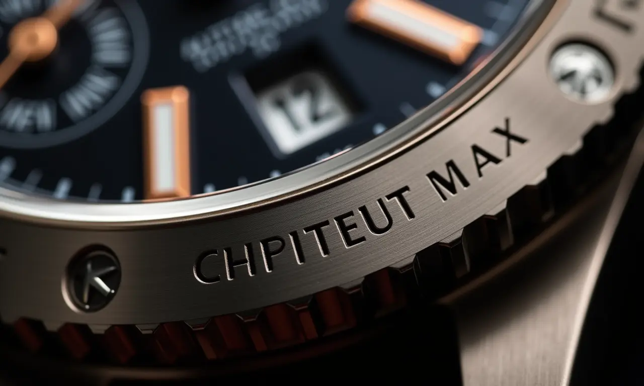 Detalhes de autenticação de um relógio de luxo.