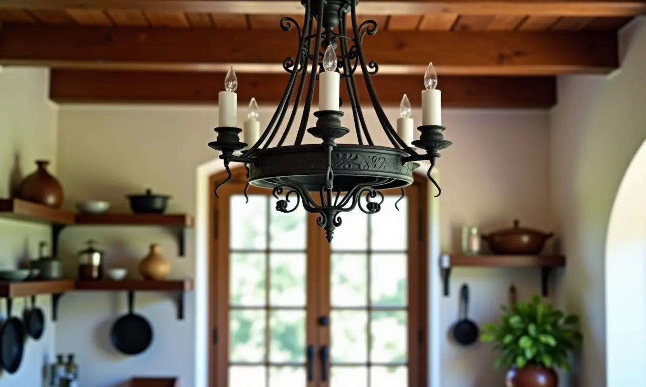 Detalhes em ferro forjado em cozinha provençal.