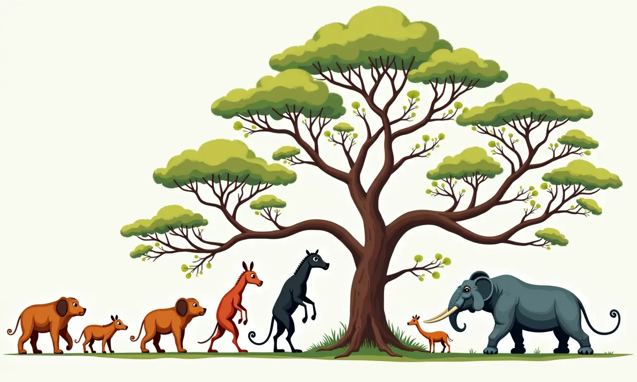 Diagrama mostrando adaptações de animais estranhos.