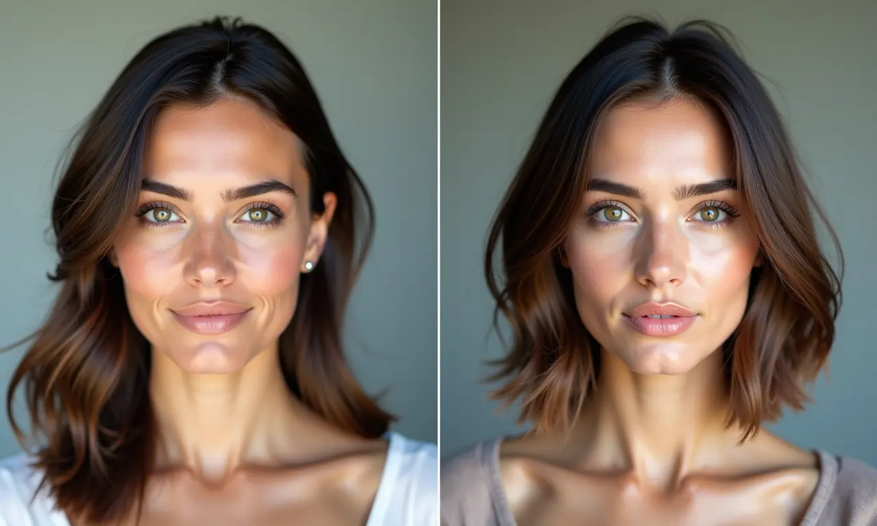 Diferentes cortes de cabelo que valorizam o formato do rosto feminino.