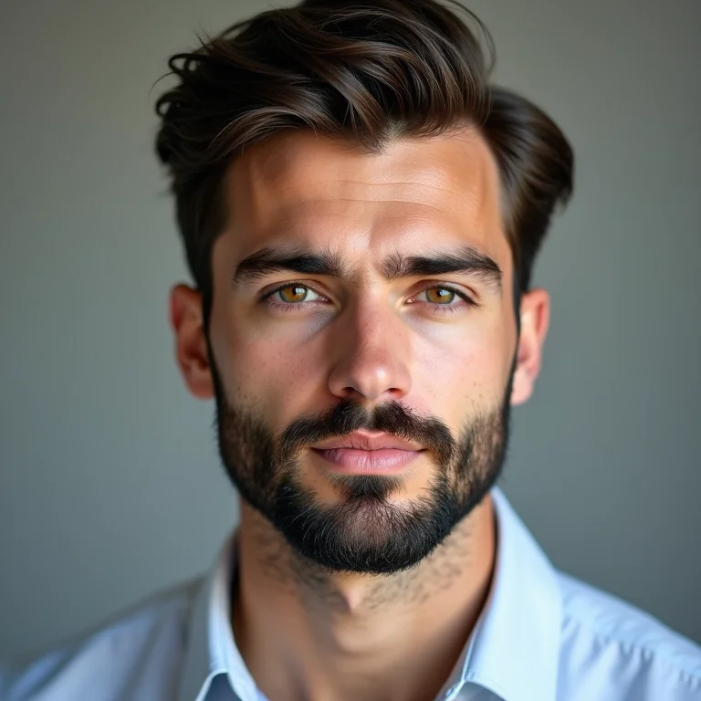 Diferentes formatos de rosto masculino com sugestões de cortes