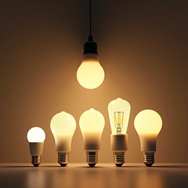 Diferentes tipos de lâmpadas para luminárias pendentes.