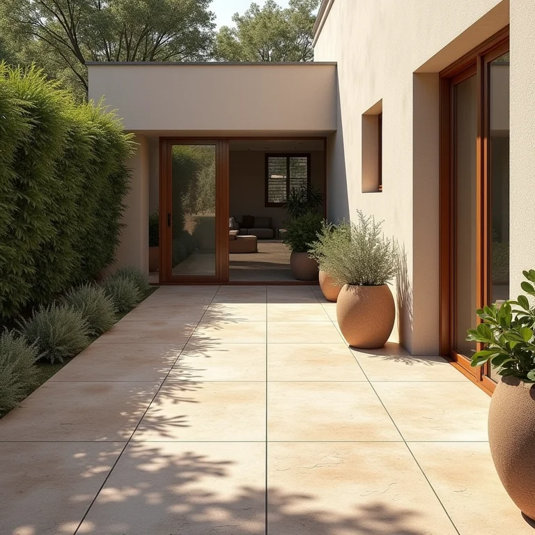 Elegante porcelanato rústico para áreas externas seguras.