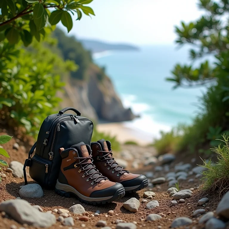 Equipamento de trilha na Trilha das Sete Praias Selvagens em Ubatuba