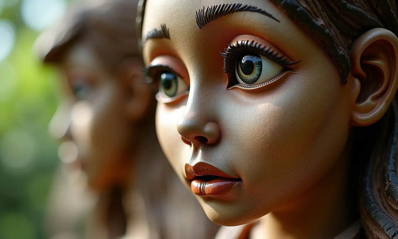 Escultura de Aleijadinho em Ouro Preto, com detalhes expressivos.