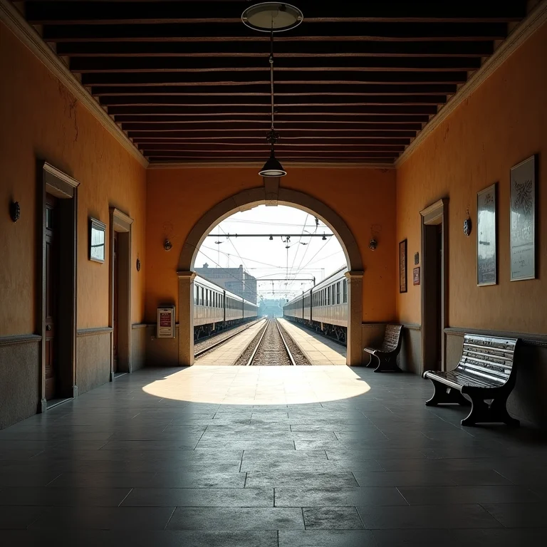 Estação de trem em Assis, Itália