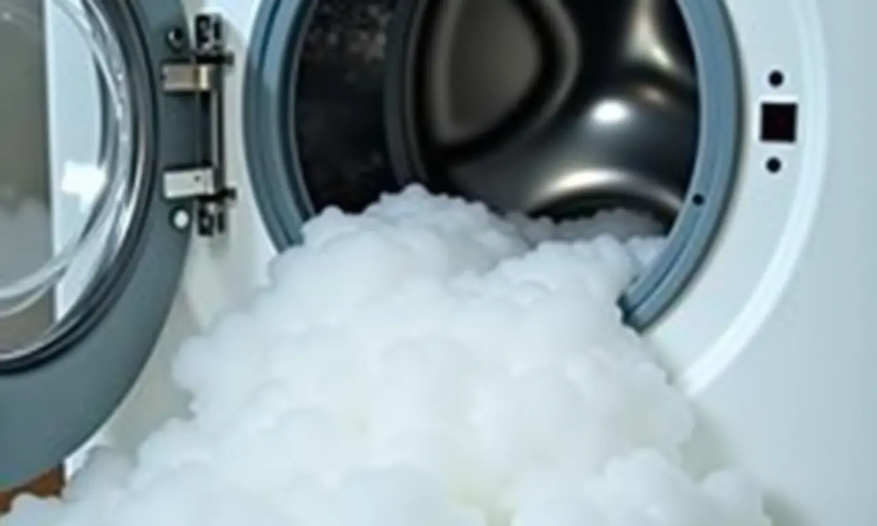 Excesso de sabão danifica as roupas e a máquina de lavar.