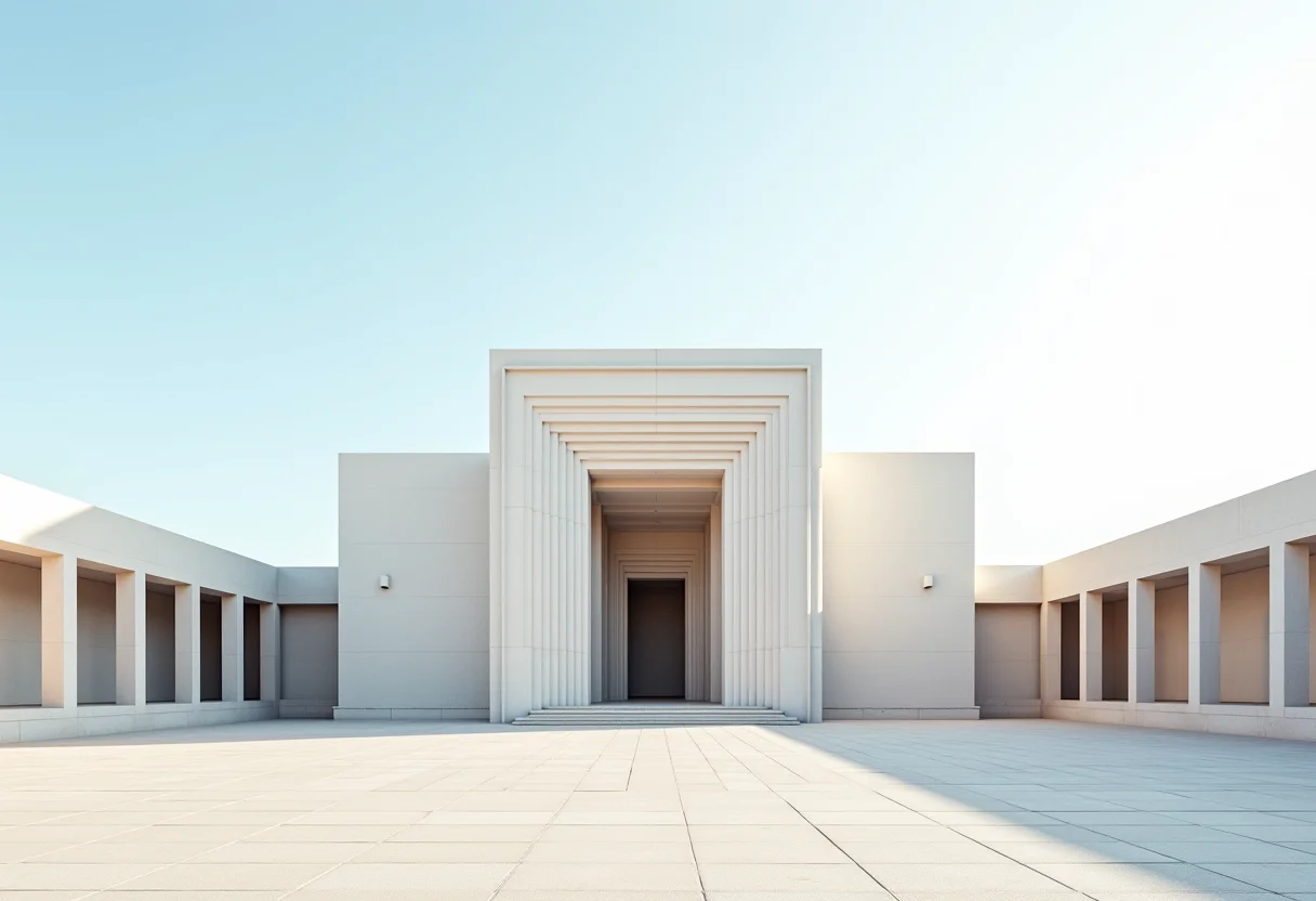 Fachada do Museo Nacional del Prado em Madrid, com céu azul.