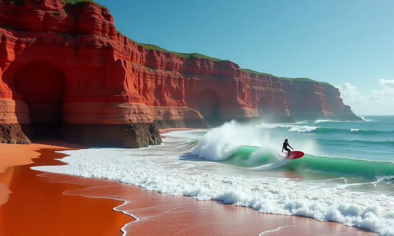 Falésias vermelhas e energia contagiante de Canoa Quebrada, Ceará.